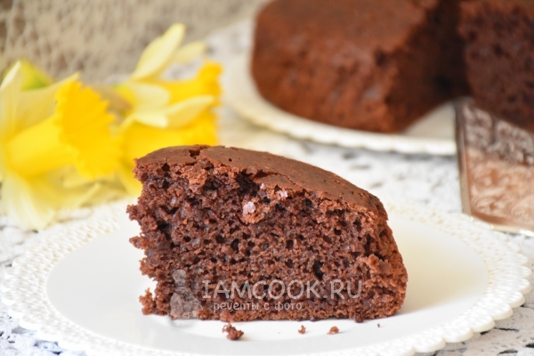 Фото шоколадного кекса на кефире без яиц
