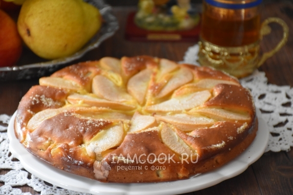 Фото творожного пирога с грушами