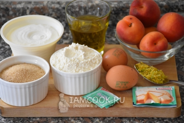 Ингредиенты для пирога с рикоттой и абрикосами