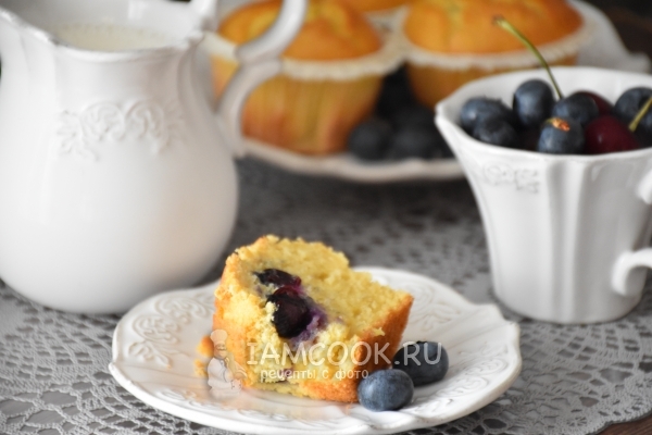 Рецепт маффинов с ягодами на рисовой муке