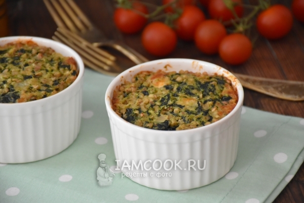 Фото гречневой запеканки с рикоттой и шпинатом