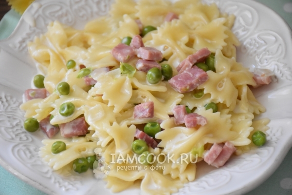 Рецепт пасты с ветчиной в сливочном соусе
