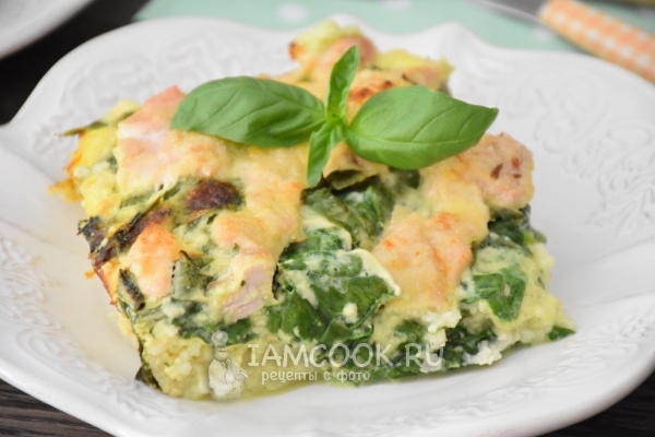 Рецепт пшенной запеканки с индейкой и шпинатом