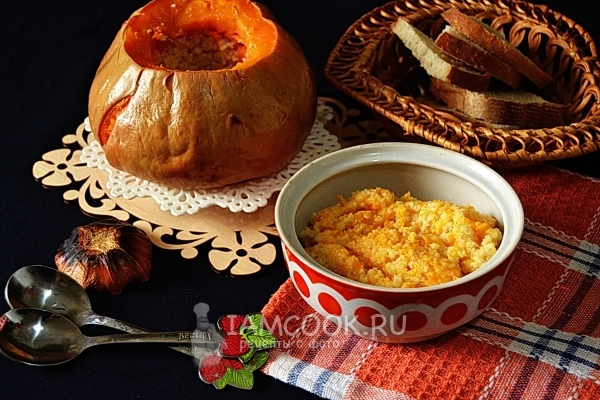 Фото каши в тыкве, запеченной в духовке