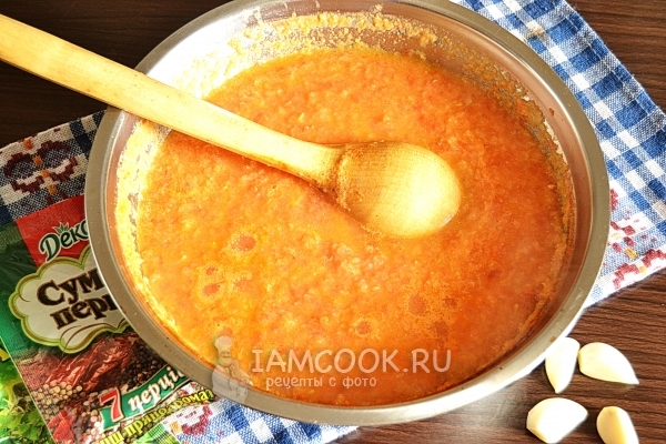 Соединить овощи