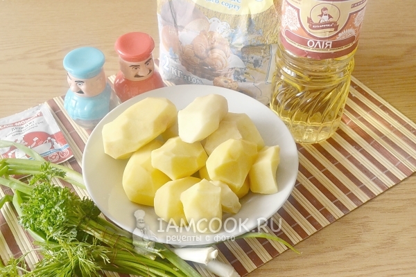 Ингредиенты для постных беляшей с картошкой