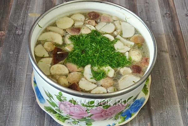 Положить укроп