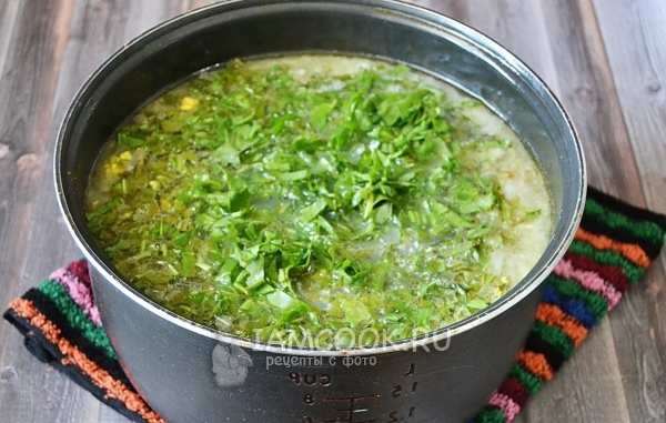 Положить щавель