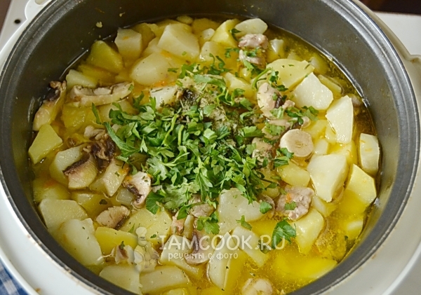 Положить зелень