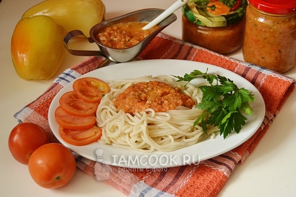 Фото заправки для макарон из помидоров на зиму