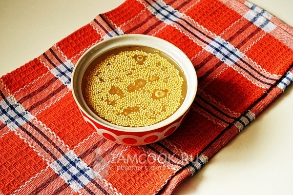 Залить пшено кипятком