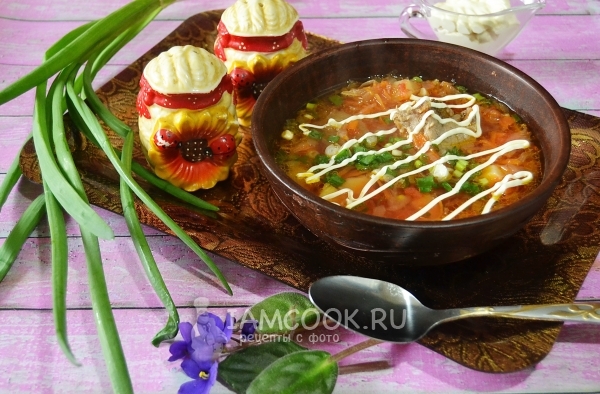 Фото борща со свининой в мультиварке