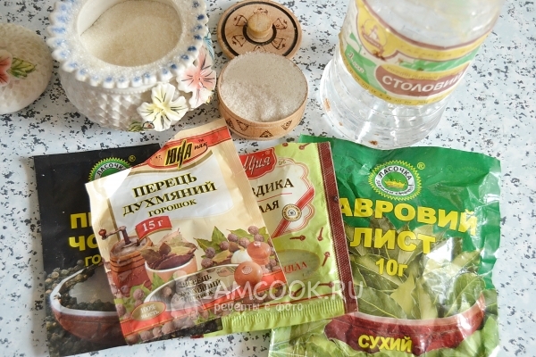 Ингредиенты для маринада