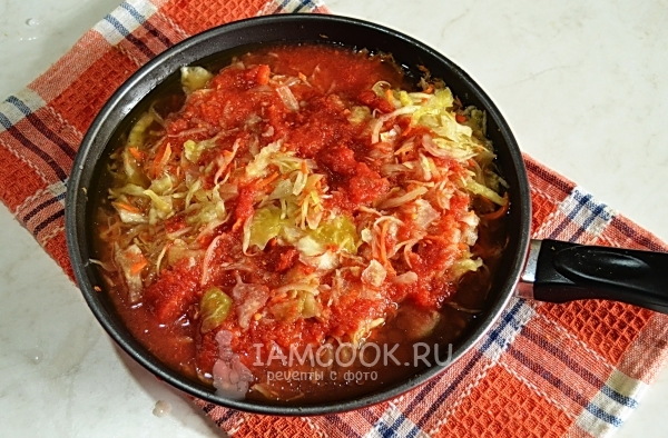 Добавить томатную пасту и воду