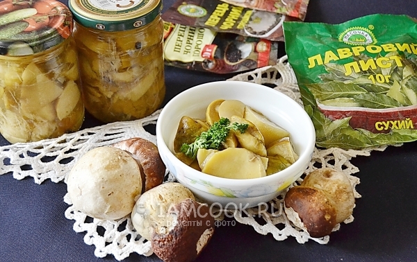 Фото маринованных белых грибов на зиму