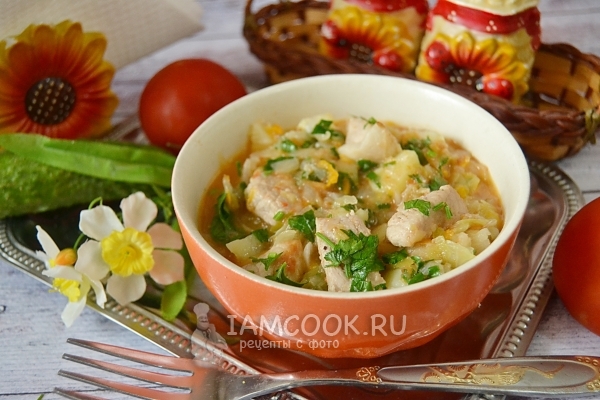 Фото тушеной свинины с капустой и картошкой
