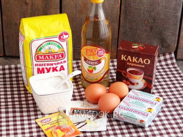 Ингредиенты для «Мраморного» кекса с лимонадом