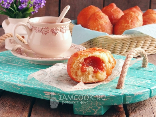 Рецепт жареных пирожков с повидлом на сковороде