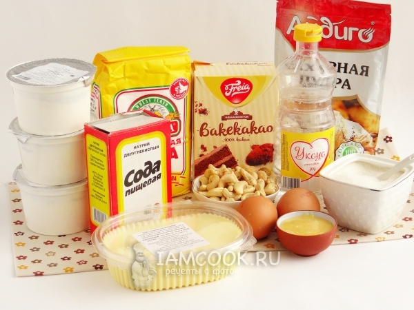 Ингредиенты для торта «Гнездо глухаря»