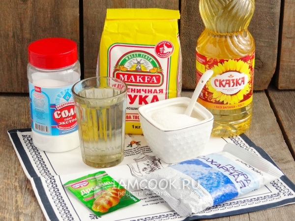 Ингредиенты для постных пончиков на дрожжах