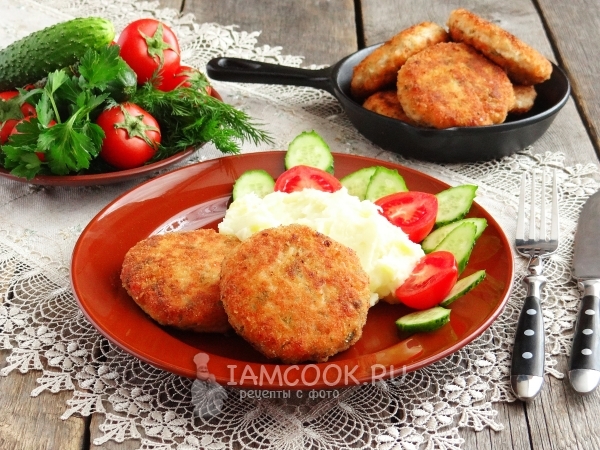 Котлеты из кеты с гарниром