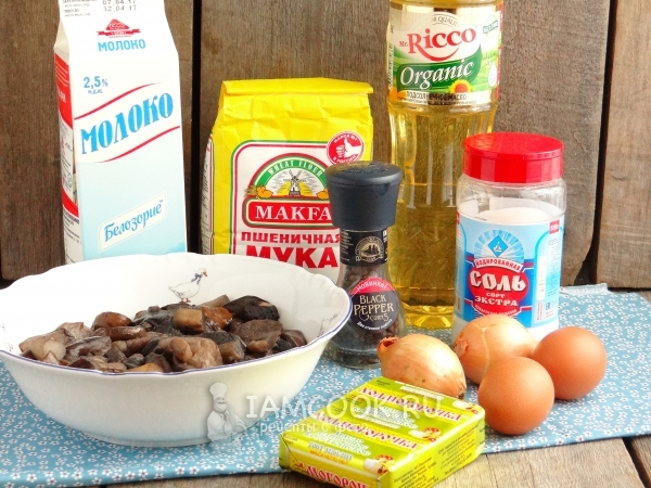 Ингредиенты для вареников с грибами