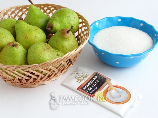 Ингредиенты для груш в сиропе на зиму без стерилизации