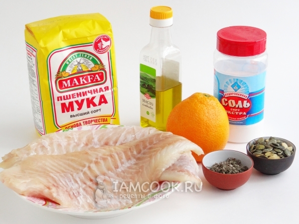 Ингредиенты для филе морского окуня в ароматной панировке