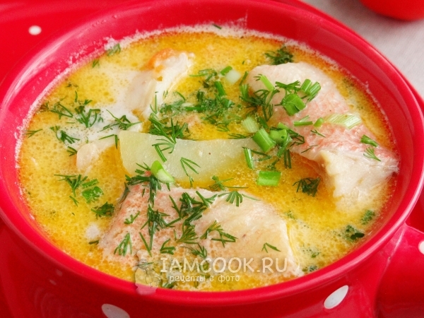 Готовый рыбный суп из морского окуня