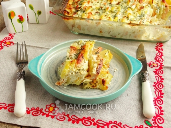 Семга с картошкой в духовке