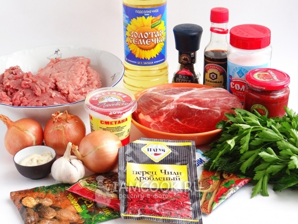 Ингредиенты для приготовления купат в мультиварке