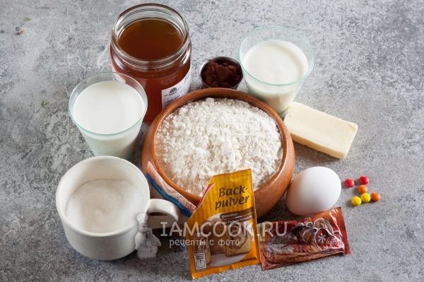 Ингредиенты для торта «Паук» на Хэллоуин