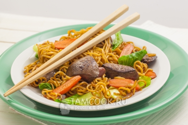 Фото лапши с печенью