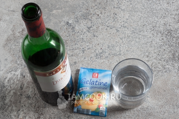 Ингредиенты для желе из красного вина