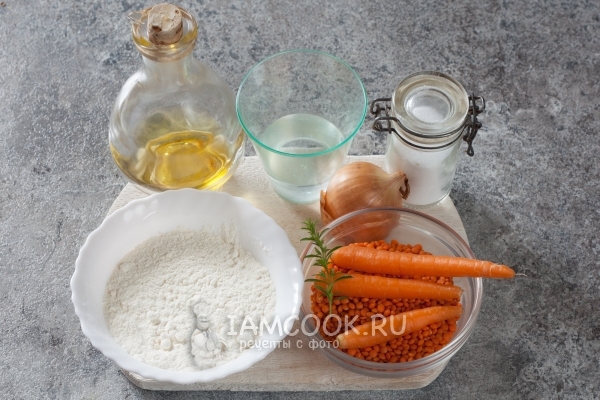 Ингредиенты для пельменей с чечевицей