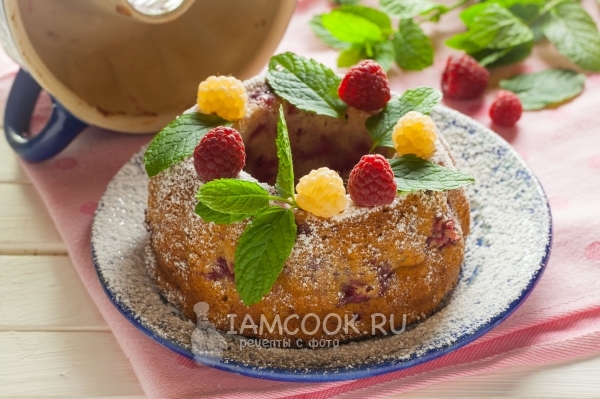 Рецепт творожного кекса с малиной