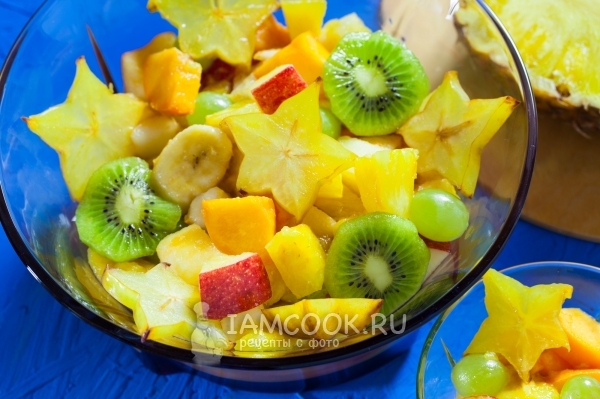 Фото постного салата с ананасом