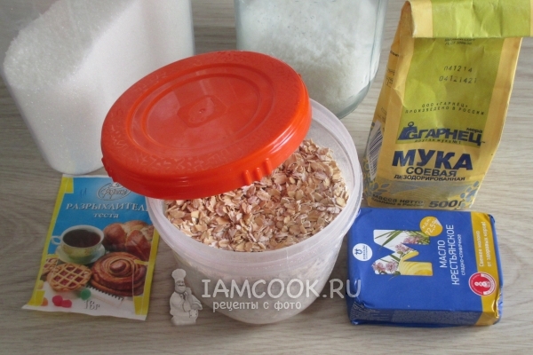 Ингредиенты для овсяного печенья с соевой мукой