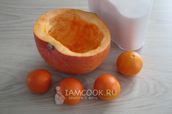 Ингредиенты для варенья из тыквы с мандаринами