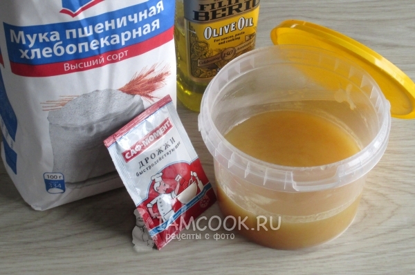 Ингредиенты для теста для пиццы с мёдом