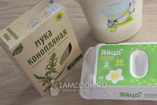 Ингредиенты для блинов с конопляной мукой