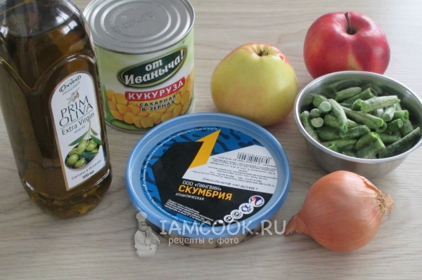 Ингредиенты для салата из соленой скумбрии