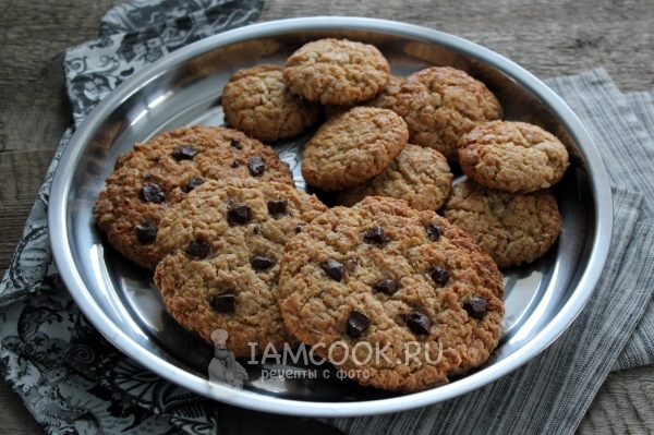 Фото овсяного печенья с соевой мукой и шоколадом