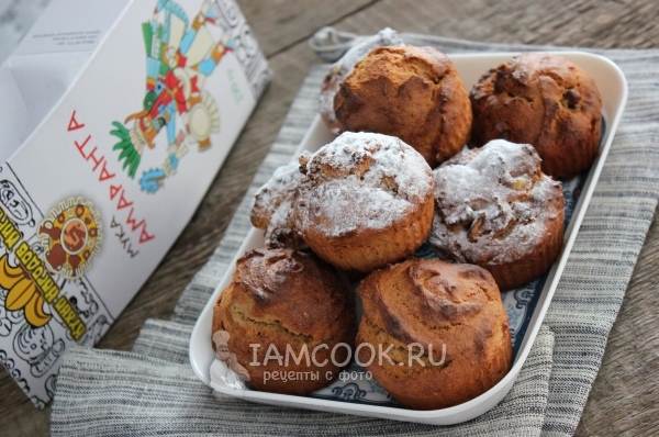 Фото кексов из амарантовой муки с бананом