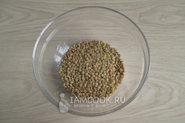 Промыть чечевицу