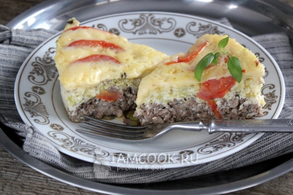 Рецепт нежной запеканки из кабачков с фаршем в мультиварке