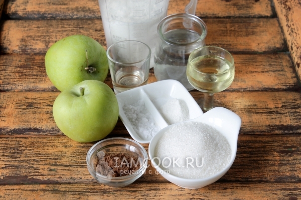 Ингредиенты для постной шарлотки с яблоками