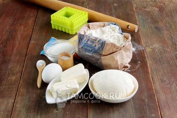 Ингредиенты для песочного печенья с творогом