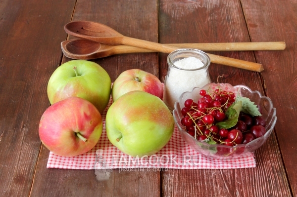 Ингредиенты для яблочно-ягодного варенья
