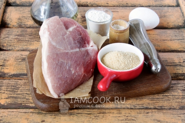 Ингредиенты для рубленого шницеля из свинины